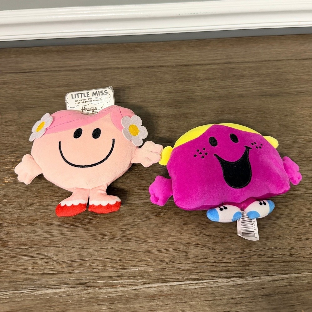 Little Miss Chatterbox and Hug Plush Stuffed Animal Toy Bundle Mr Men 2023 7in